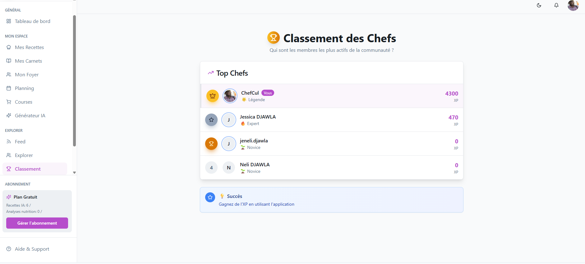 Capture de la liste de courses